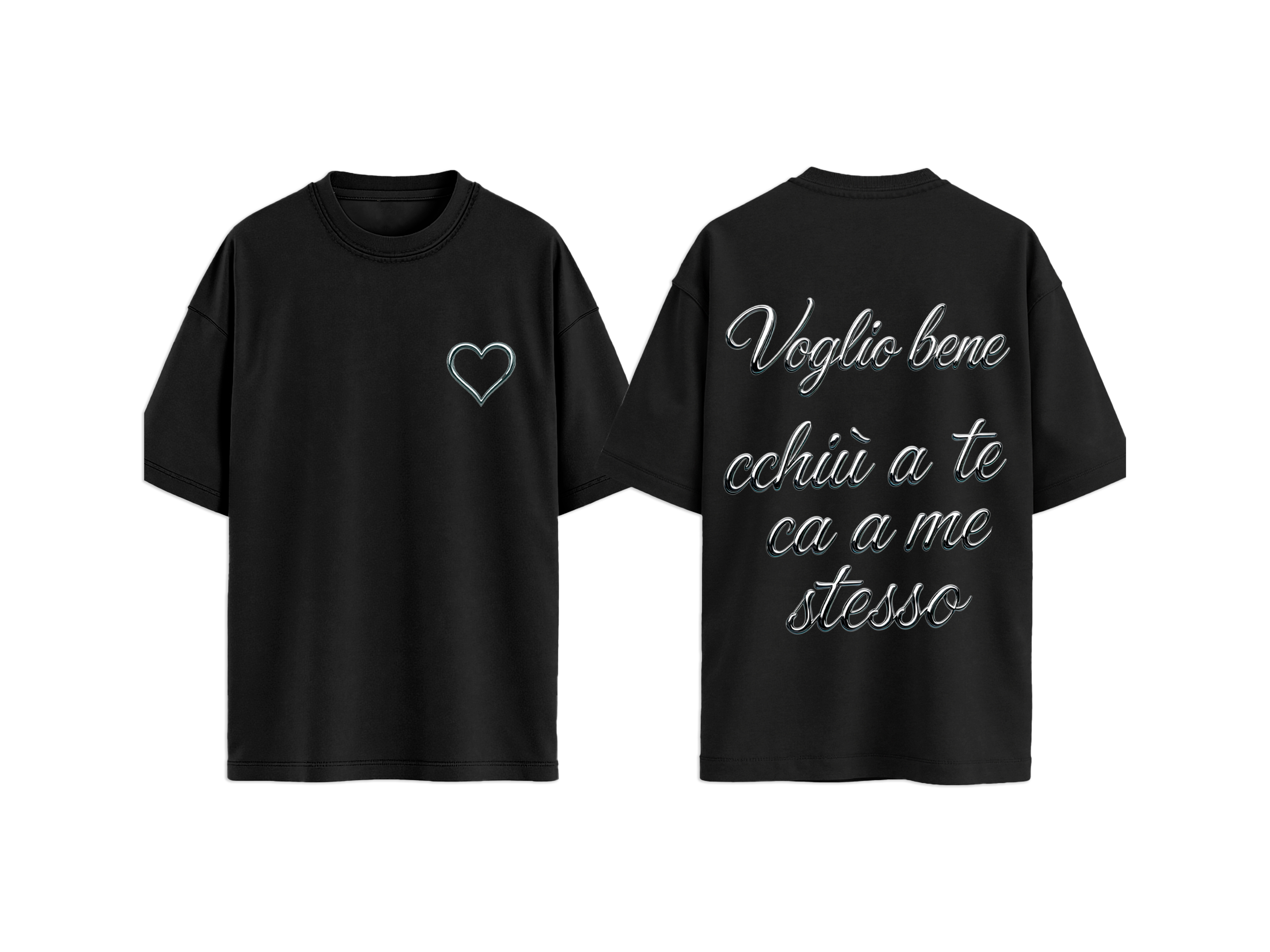 T-SHIRT GEOLIER' VOGLIO BEN CHIU' A TE CA' A ME STESS