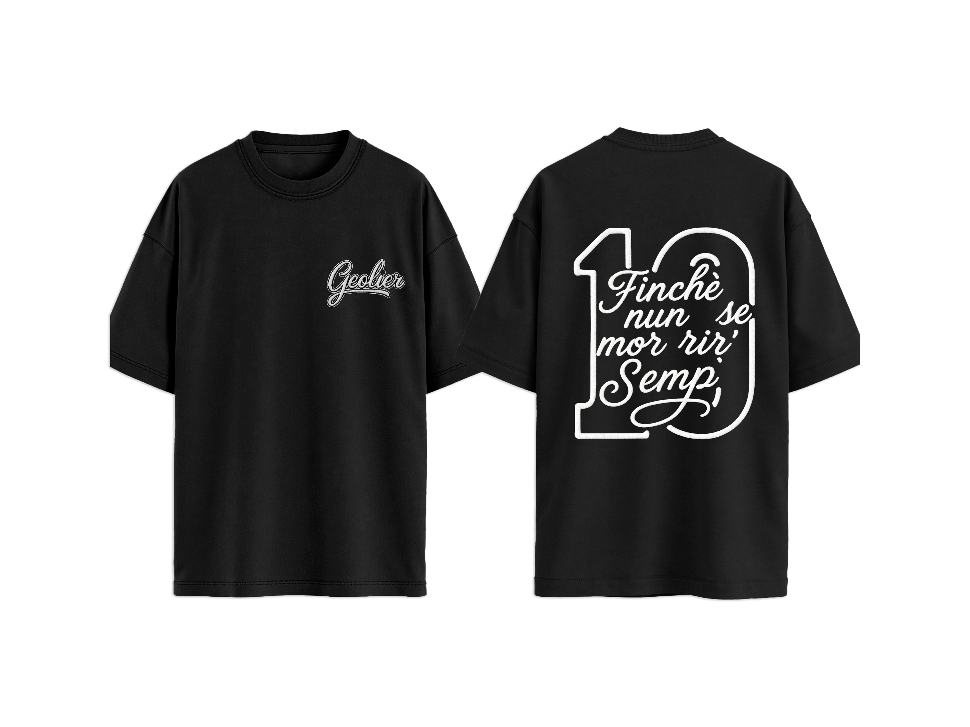 T-SHIRT GEOLIER' FINCHE' NUN SE MOR RIR SEMP'