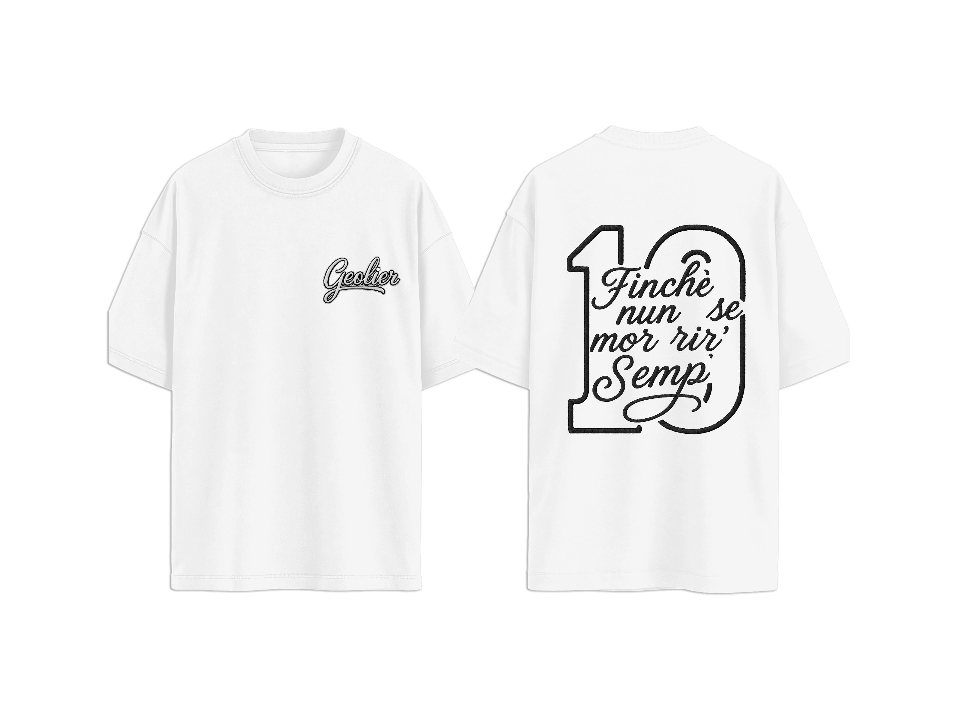T-SHIRT GEOLIER' FINCHE' NUN SE MOR RIR SEMP'